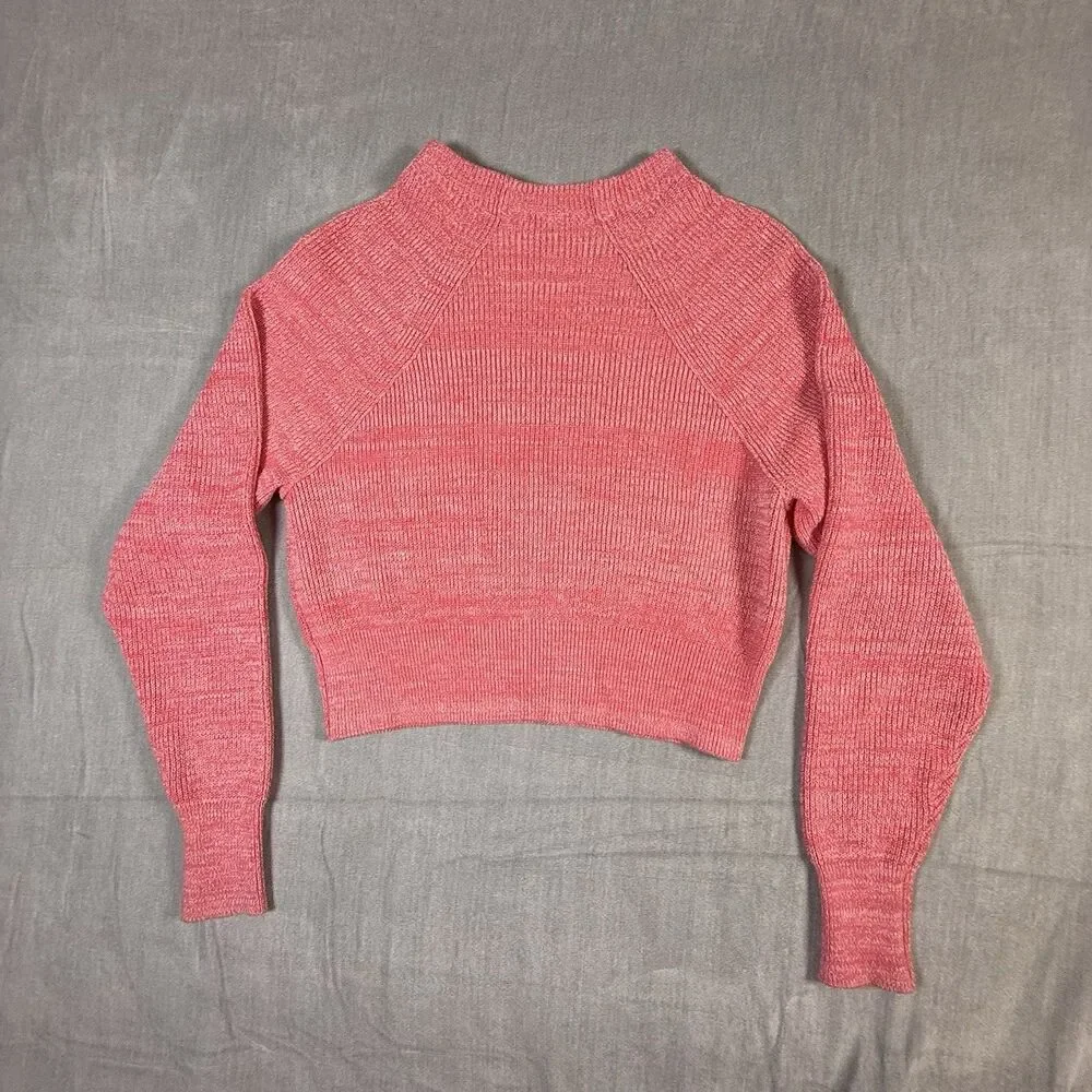 Free People Too Good Pink Cropped Pullover Knit Sweater Women Size XS Barbiecore
